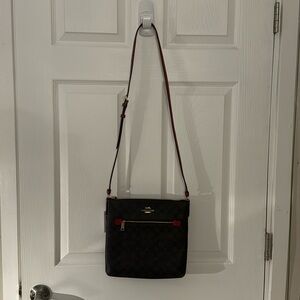 Coach Crossbody Bag NWT Classic Print Brown/Burgundy